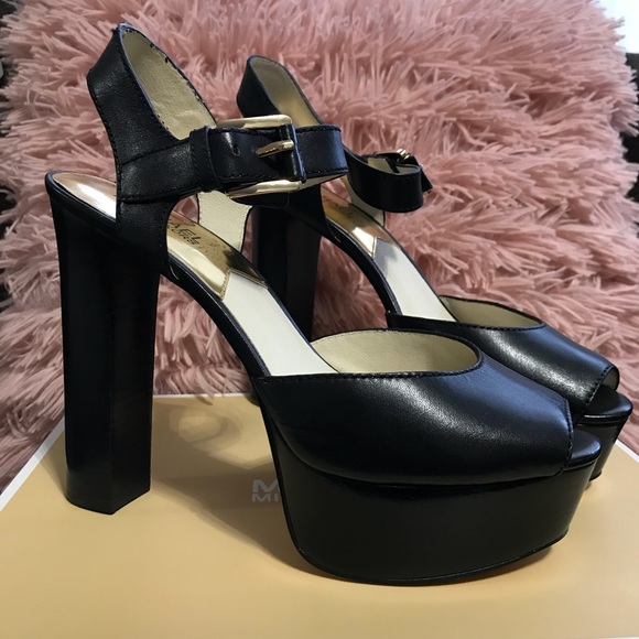 Michael Kors Shoes - Michael Kors High Heels Black Leather
